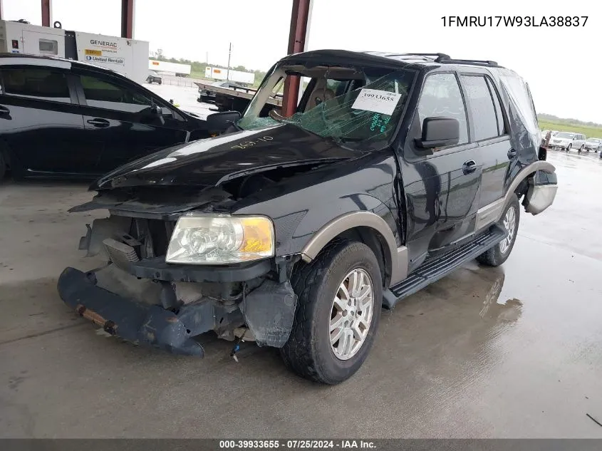 2003 Ford Expedition Eddie Bauer VIN: 1FMRU17W93LA38837 Lot: 39933655