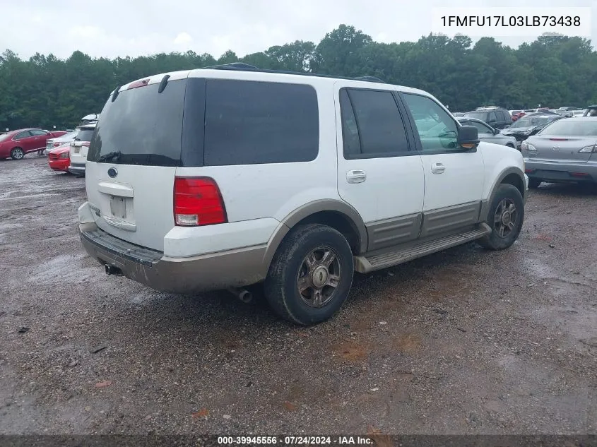 2003 Ford Expedition Eddie Bauer VIN: 1FMFU17L03LB73438 Lot: 39945556