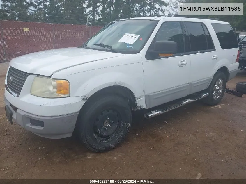 2003 Ford Expedition Xlt VIN: 1FMRU15WX3LB11586 Lot: 40227168