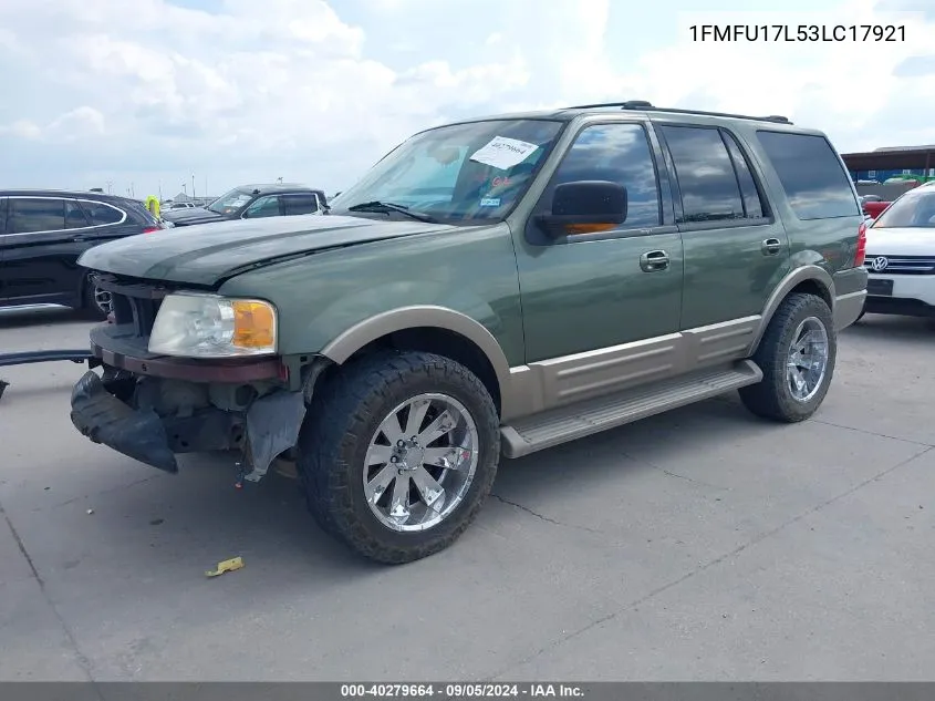 2003 Ford Expedition Eddie Bauer VIN: 1FMFU17L53LC17921 Lot: 40279664