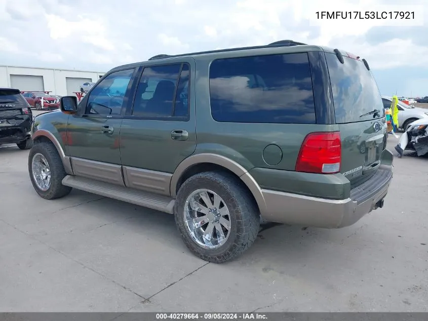 2003 Ford Expedition Eddie Bauer VIN: 1FMFU17L53LC17921 Lot: 40279664