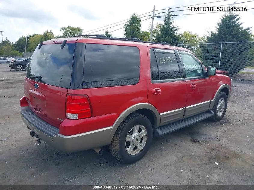 2003 Ford Expedition Eddie Bauer VIN: 1FMFU18L53LB45536 Lot: 40348517