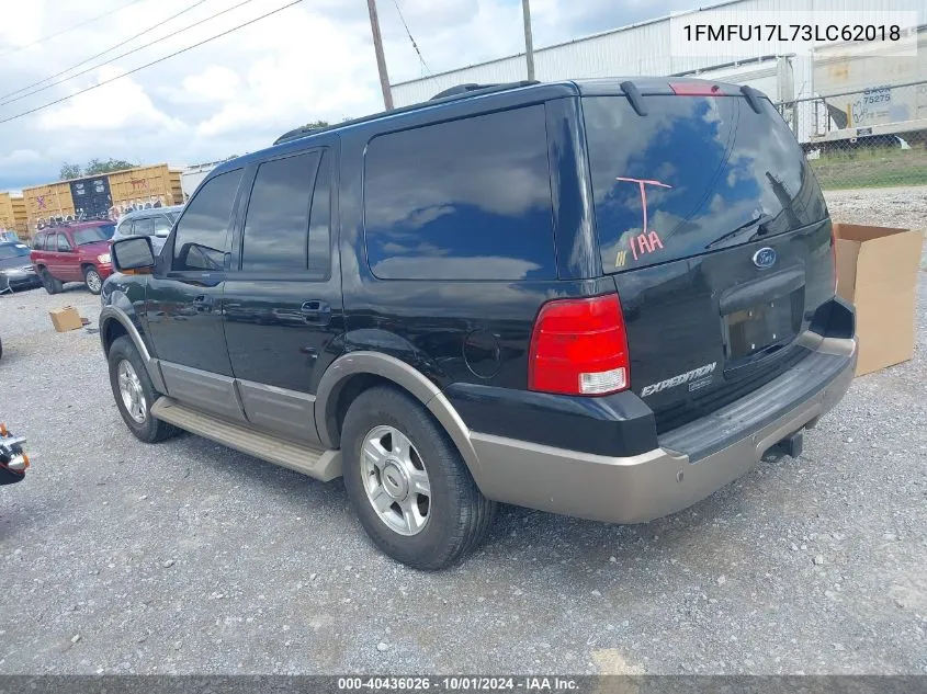 2003 Ford Expedition Eddie Bauer VIN: 1FMFU17L73LC62018 Lot: 40436026