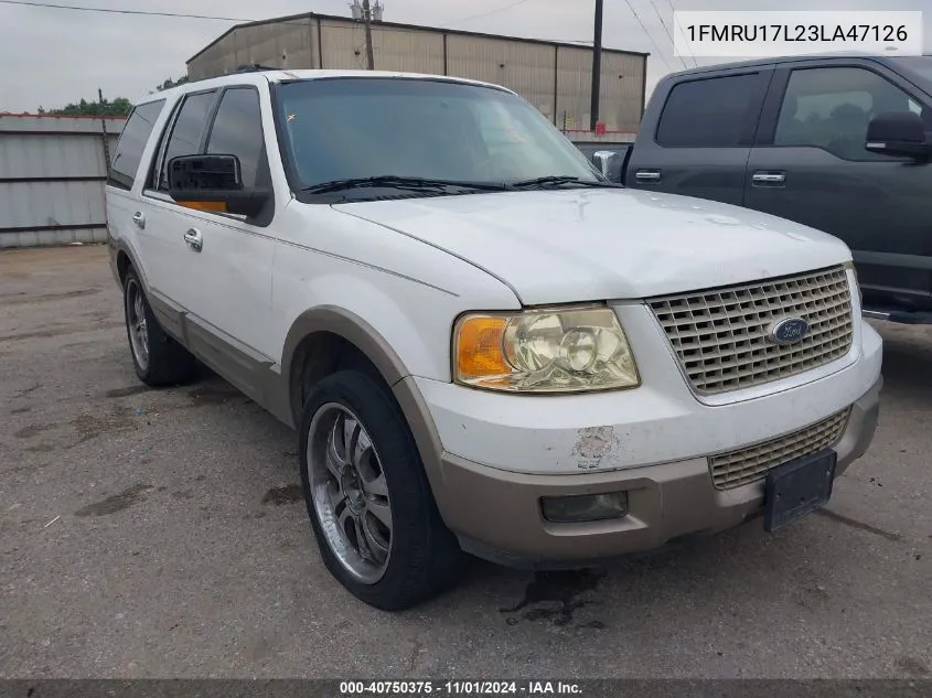 2003 Ford Expedition Eddie Bauer VIN: 1FMRU17L23LA47126 Lot: 40750375