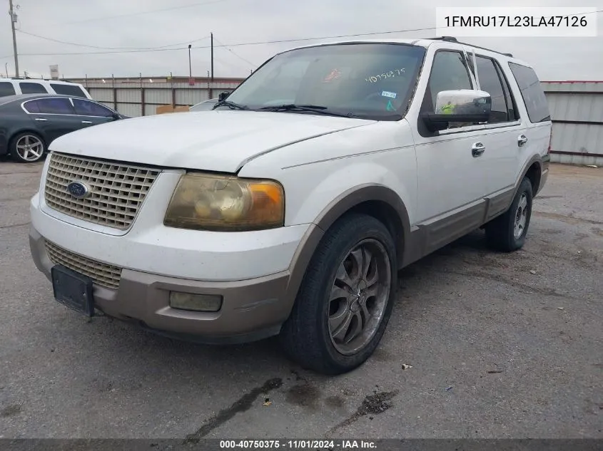 2003 Ford Expedition Eddie Bauer VIN: 1FMRU17L23LA47126 Lot: 40750375