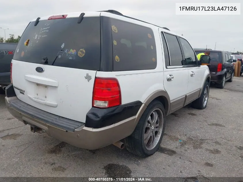 2003 Ford Expedition Eddie Bauer VIN: 1FMRU17L23LA47126 Lot: 40750375