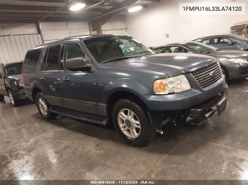 2003 Ford Expedition Xlt VIN: 1FMPU16L33LA74120 Lot: 40816035