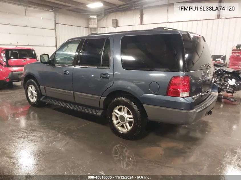 2003 Ford Expedition Xlt VIN: 1FMPU16L33LA74120 Lot: 40816035