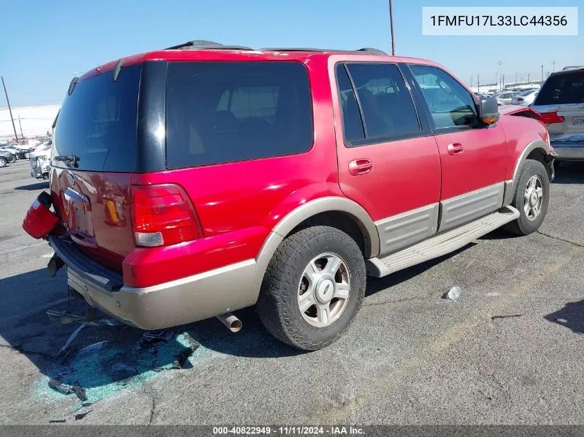 2003 Ford Expedition Eddie Bauer VIN: 1FMFU17L33LC44356 Lot: 40822949