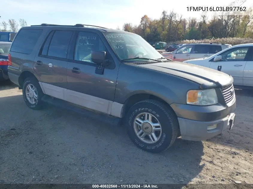 2003 Ford Expedition Xlt VIN: 1FMPU16L03LB97762 Lot: 40832568