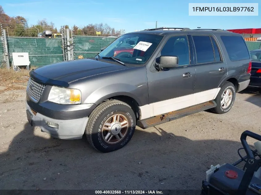 2003 Ford Expedition Xlt VIN: 1FMPU16L03LB97762 Lot: 40832568