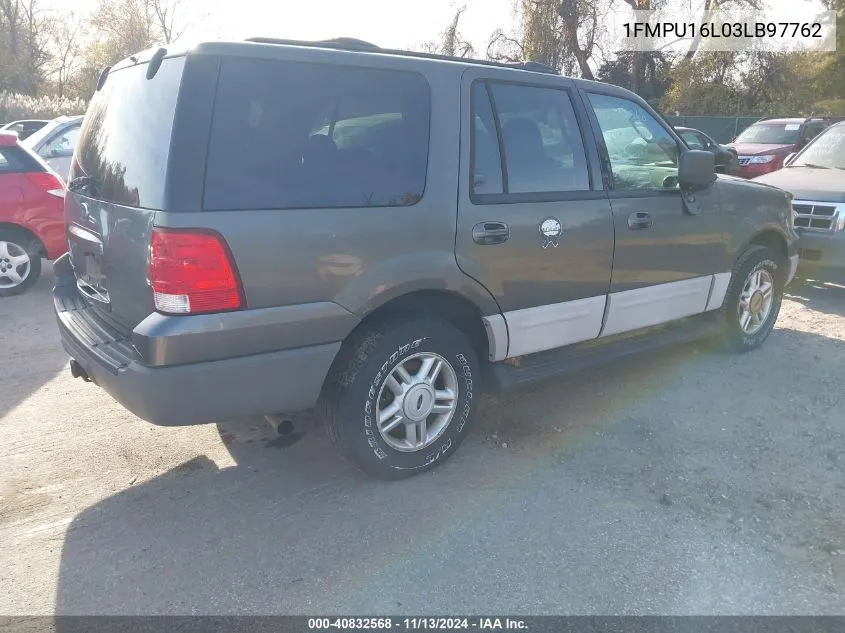 2003 Ford Expedition Xlt VIN: 1FMPU16L03LB97762 Lot: 40832568