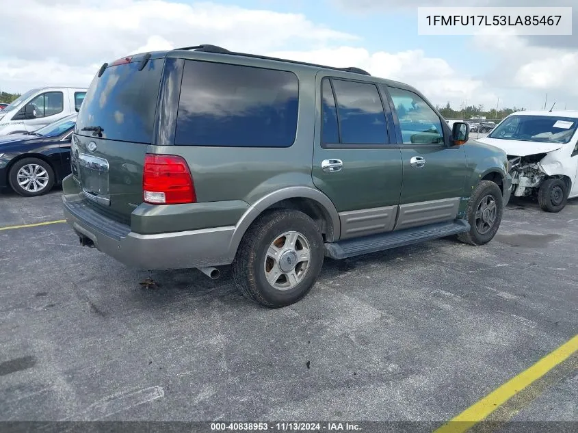 2003 Ford Expedition Eddie Bauer VIN: 1FMFU17L53LA85467 Lot: 40838953