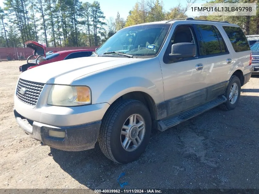 2003 Ford Expedition Xlt VIN: 1FMPU16L13LB49798 Lot: 40839962