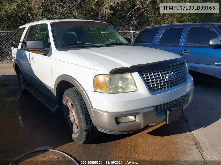 2003 Ford Expedition Eddie Bauer VIN: 1FMFU17L03LB99165 Lot: 40885324