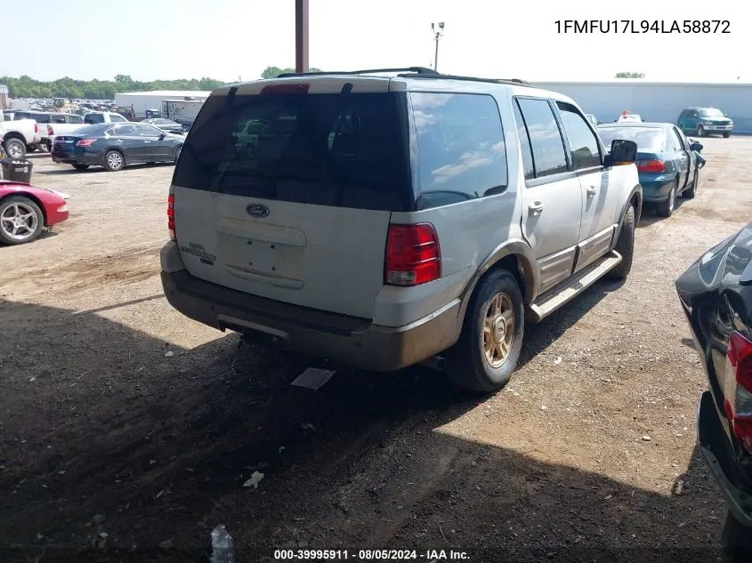 2004 Ford Expedition Eddie Bauer VIN: 1FMFU17L94LA58872 Lot: 39995911