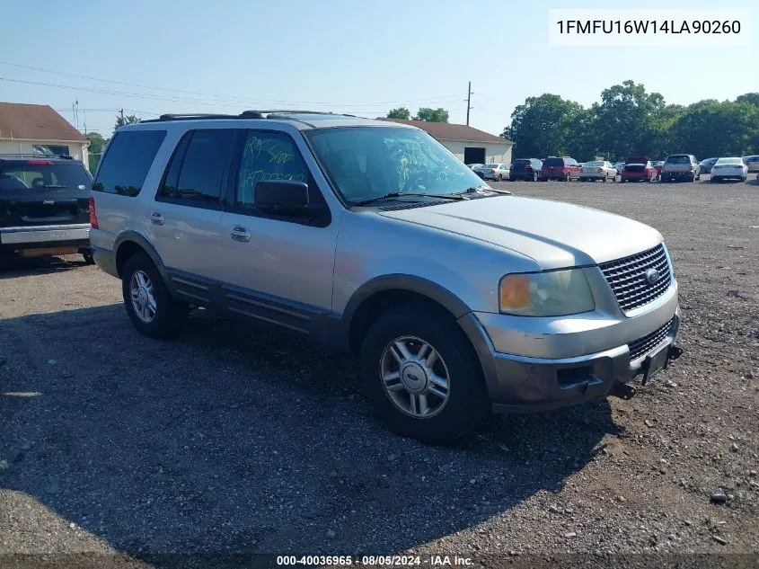 2004 Ford Expedition Xlt VIN: 1FMFU16W14LA90260 Lot: 40036965