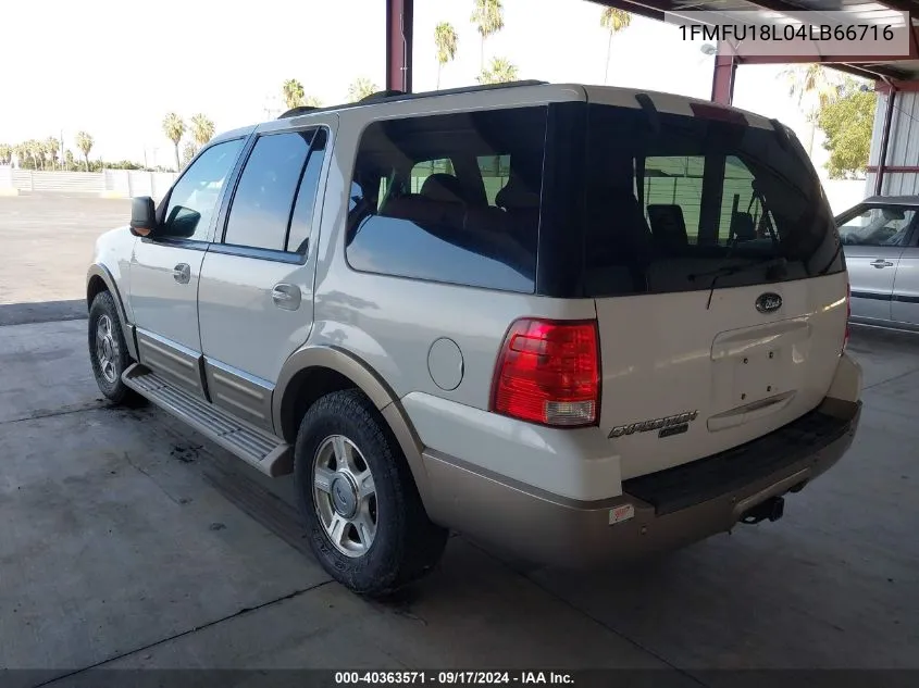 2004 Ford Expedition Eddie Bauer VIN: 1FMFU18L04LB66716 Lot: 40363571