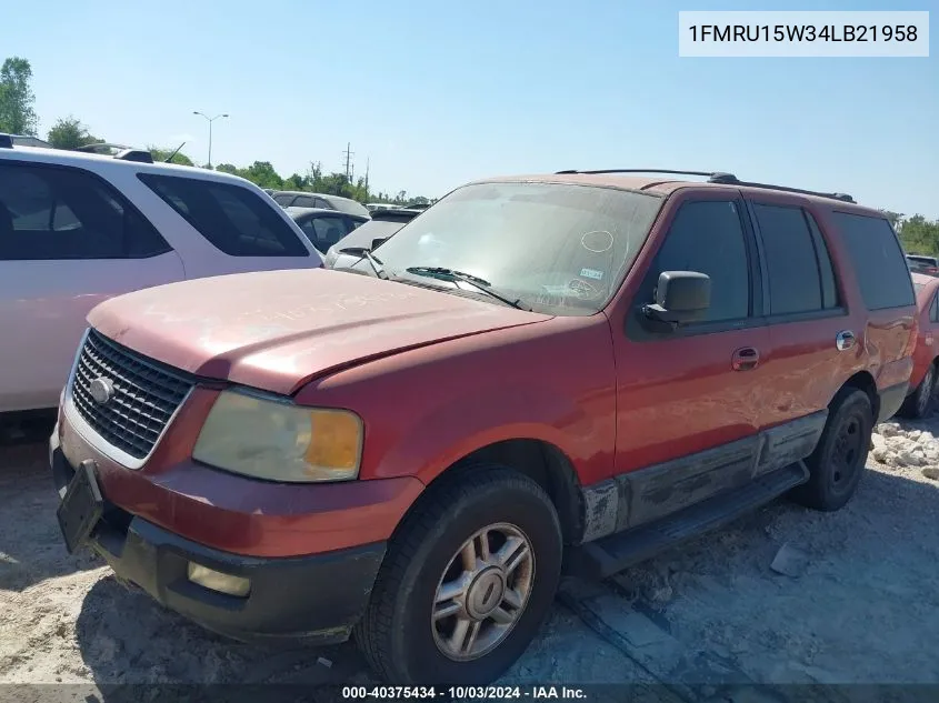 2004 Ford Expedition Xlt VIN: 1FMRU15W34LB21958 Lot: 40375434