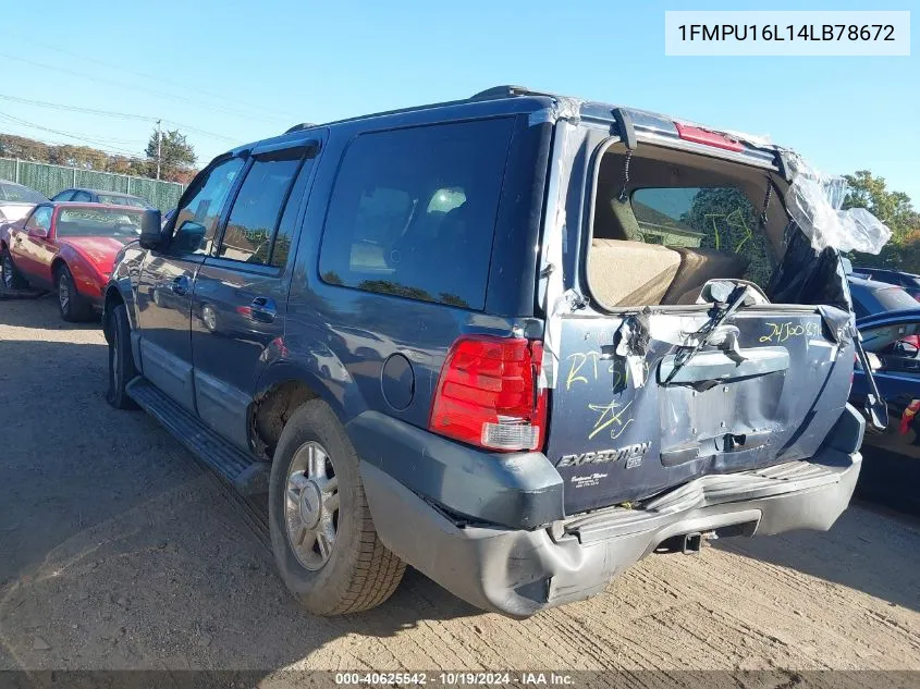 2004 Ford Expedition Nbx/Xlt VIN: 1FMPU16L14LB78672 Lot: 40625542