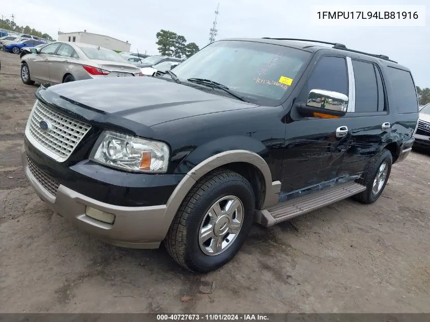 2004 Ford Expedition Eddie Bauer VIN: 1FMPU17L94LB81916 Lot: 40727673