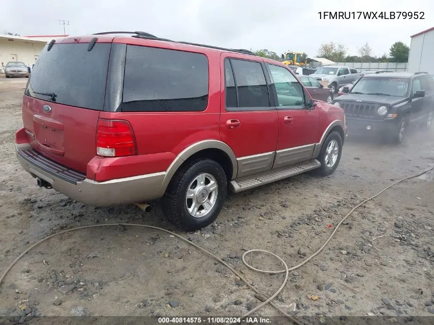 2004 Ford Expedition Eddie Bauer VIN: 1FMRU17WX4LB79952 Lot: 40814575