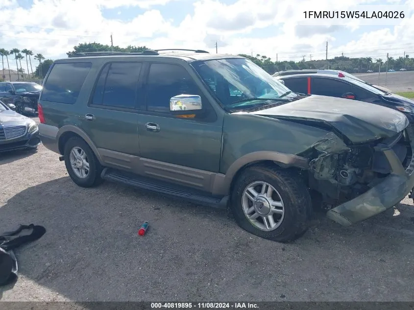 2004 Ford Expedition Xlt VIN: 1FMRU15W54LA04026 Lot: 40819895