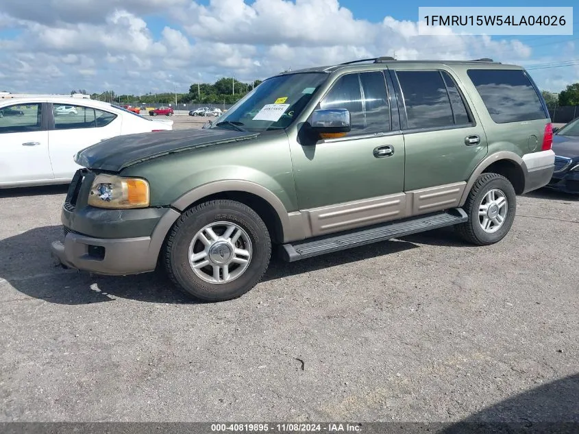 2004 Ford Expedition Xlt VIN: 1FMRU15W54LA04026 Lot: 40819895