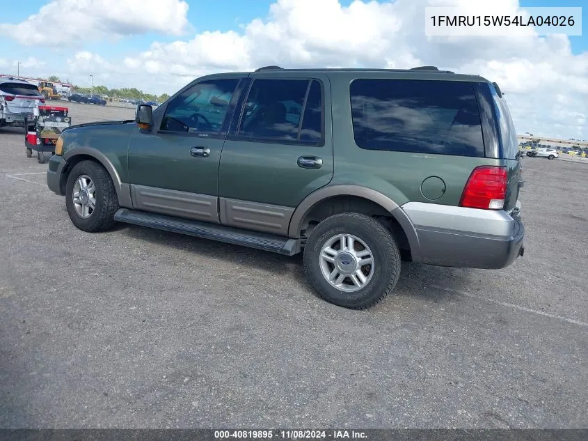 2004 Ford Expedition Xlt VIN: 1FMRU15W54LA04026 Lot: 40819895