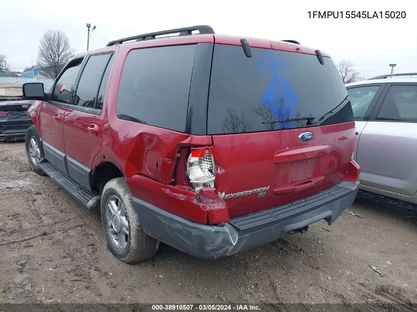 2005 Ford Expedition Xlt VIN: 1FMPU15545LA15020 Lot: 38910507