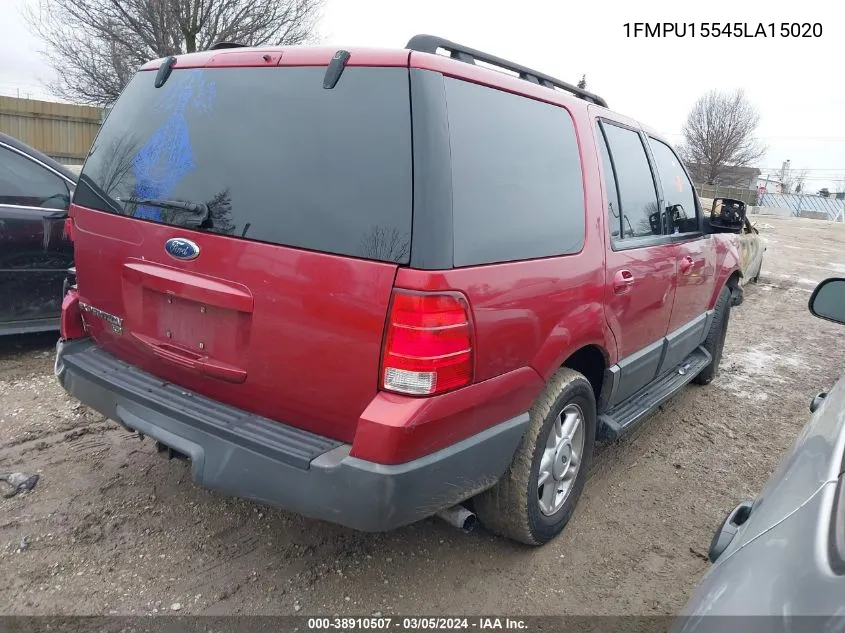 2005 Ford Expedition Xlt VIN: 1FMPU15545LA15020 Lot: 38910507