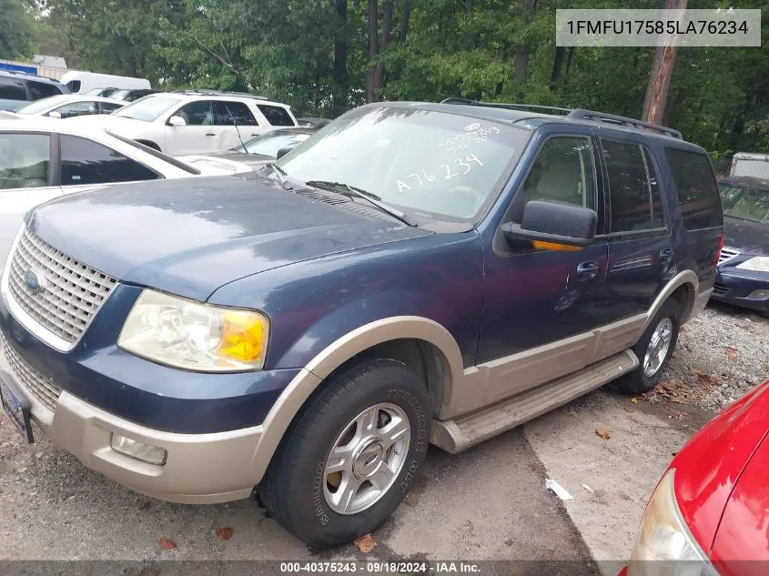 2005 Ford Expedition Eddie Bauer/King Ranch VIN: 1FMFU17585LA76234 Lot: 40375243