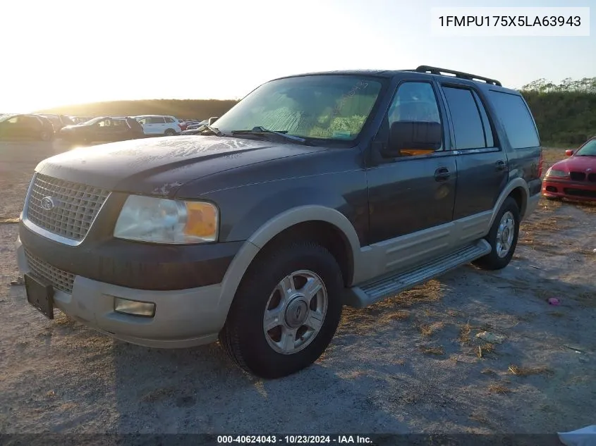 2005 Ford Expedition Eddie Bauer/King Ranch VIN: 1FMPU175X5LA63943 Lot: 40624043