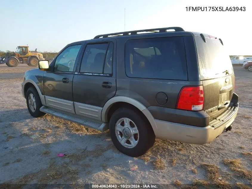 2005 Ford Expedition Eddie Bauer/King Ranch VIN: 1FMPU175X5LA63943 Lot: 40624043