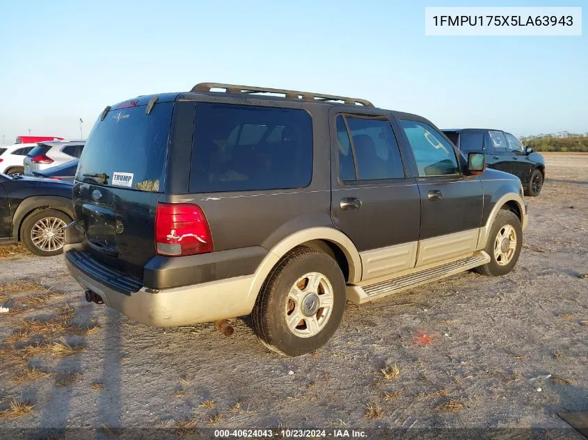 2005 Ford Expedition Eddie Bauer/King Ranch VIN: 1FMPU175X5LA63943 Lot: 40624043