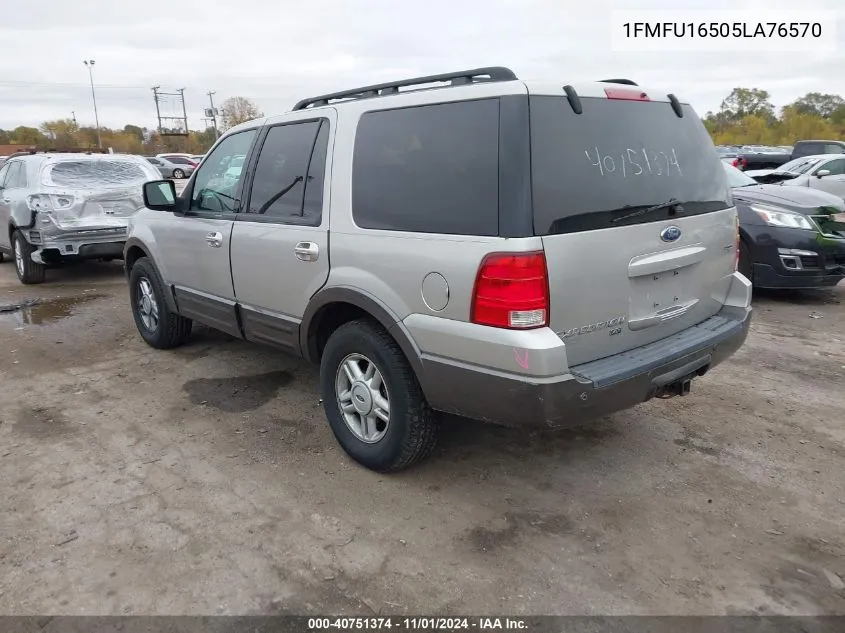 2005 Ford Expedition Nbx/Xlt VIN: 1FMFU16505LA76570 Lot: 40751374