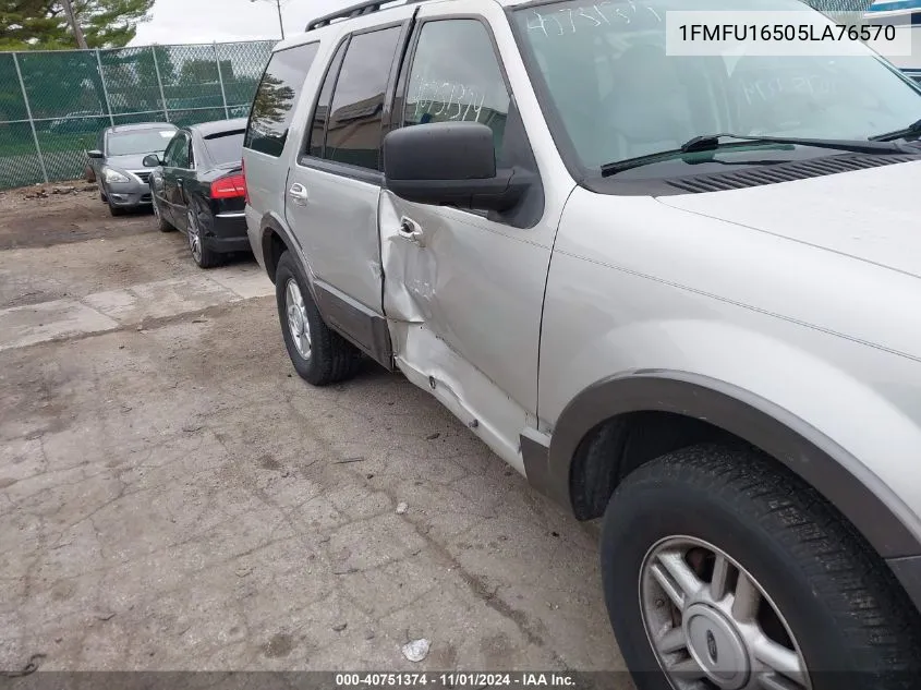 2005 Ford Expedition Nbx/Xlt VIN: 1FMFU16505LA76570 Lot: 40751374