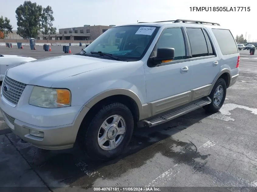 2005 Ford Expedition Eddie Bauer/King Ranch VIN: 1FMPU18505LA17715 Lot: 40767181