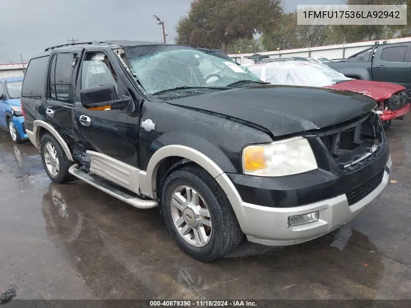 2006 Ford Expedition Eddie Bauer/King Ranch VIN: 1FMFU17536LA92942 Lot: 40879390