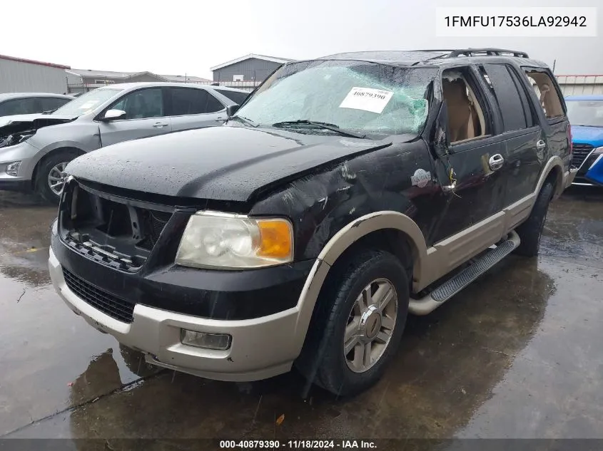 2006 Ford Expedition Eddie Bauer/King Ranch VIN: 1FMFU17536LA92942 Lot: 40879390