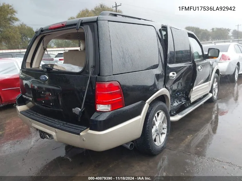 2006 Ford Expedition Eddie Bauer/King Ranch VIN: 1FMFU17536LA92942 Lot: 40879390