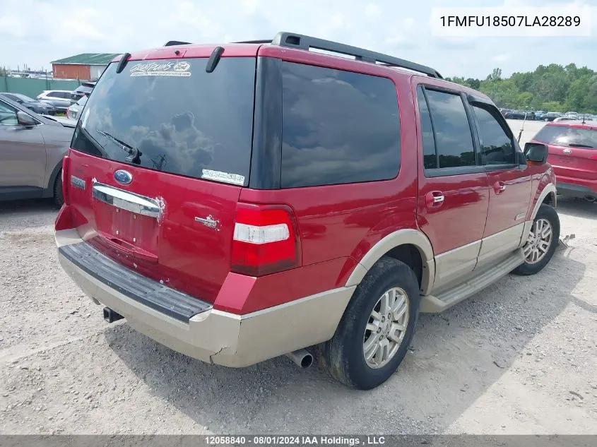 2007 Ford Expedition Eddie Bauer VIN: 1FMFU18507LA28289 Lot: 12058840