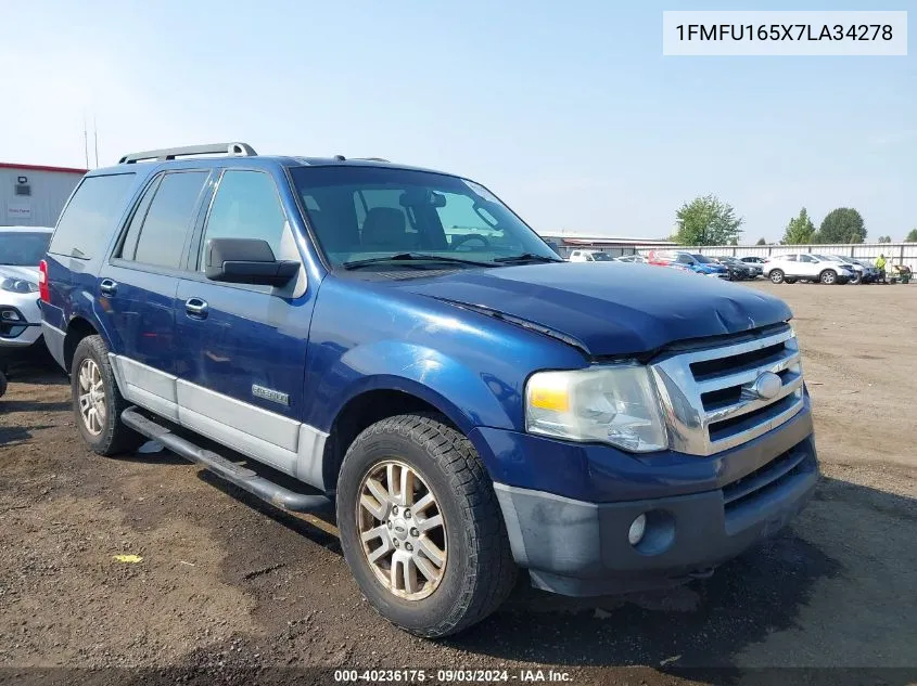 2007 Ford Expedition Xlt VIN: 1FMFU165X7LA34278 Lot: 40236175