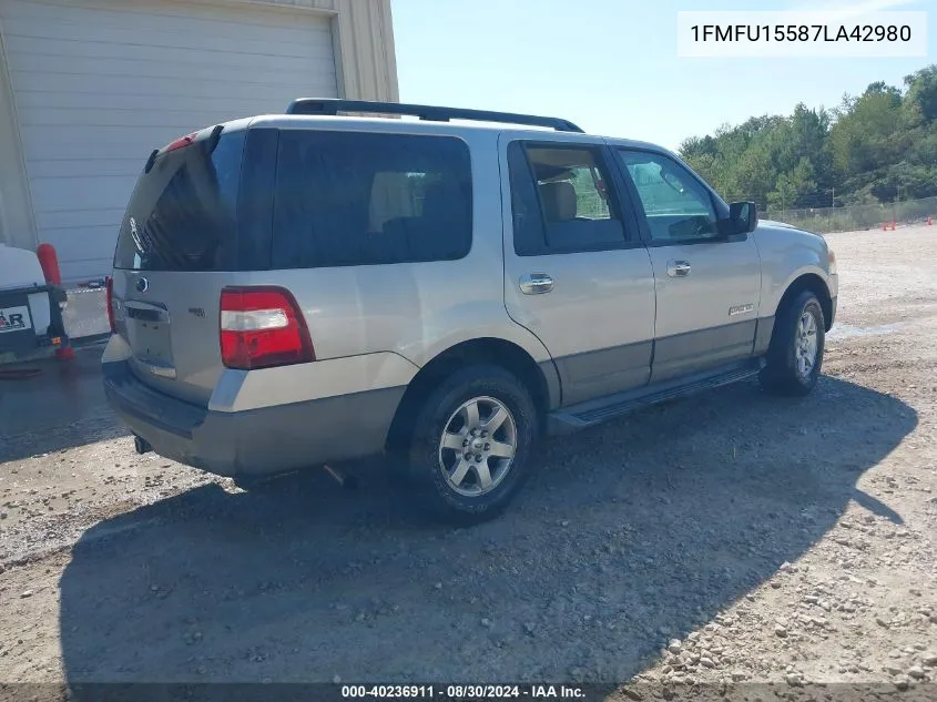 2007 Ford Expedition Xlt VIN: 1FMFU15587LA42980 Lot: 40236911