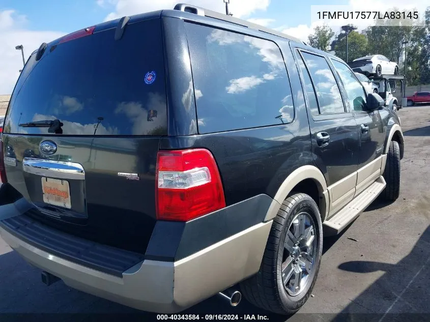 2007 Ford Expedition Eddie Bauer VIN: 1FMFU17577LA83145 Lot: 40343584