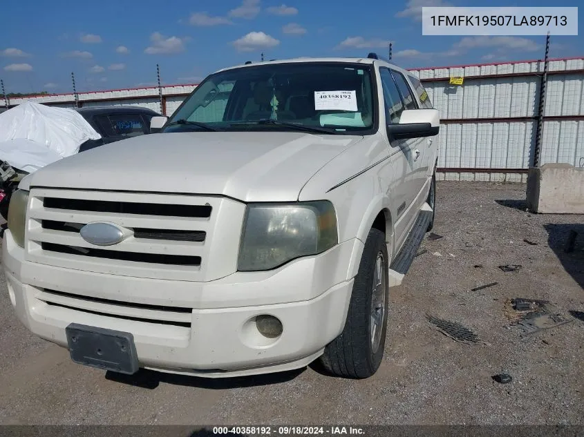 2007 Ford Expedition El Limited VIN: 1FMFK19507LA89713 Lot: 40358192