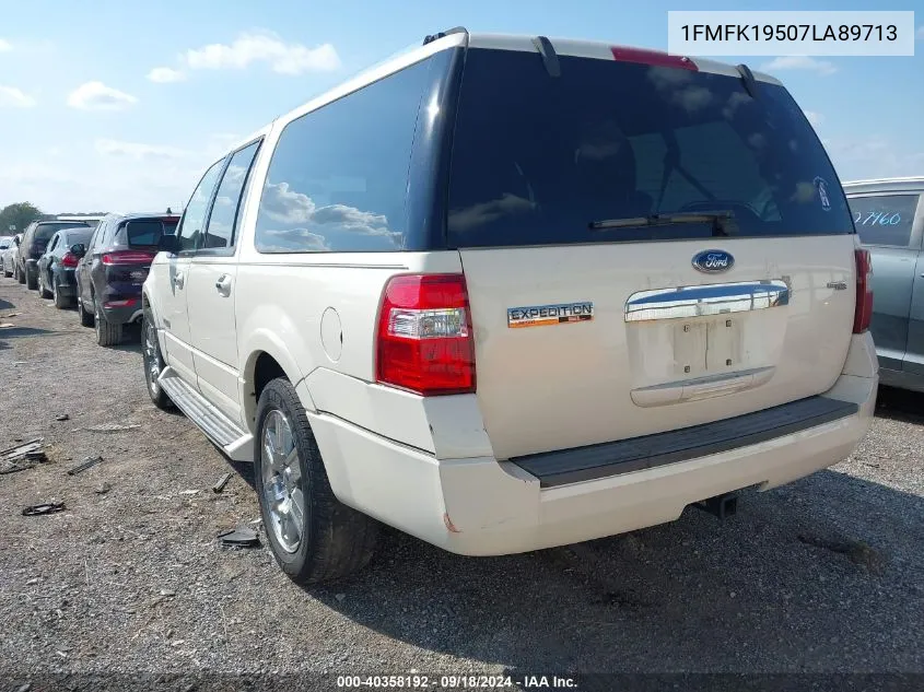 2007 Ford Expedition El Limited VIN: 1FMFK19507LA89713 Lot: 40358192