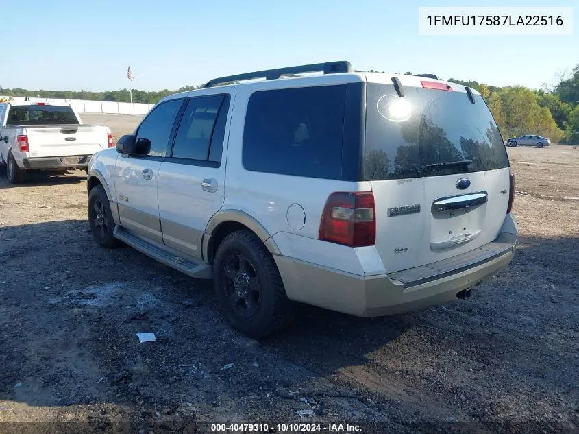 2007 Ford Expedition Eddie Bauer VIN: 1FMFU17587LA22516 Lot: 40479310