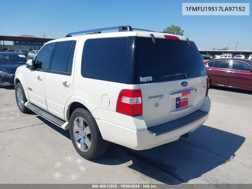 2007 Ford Expedition Limited VIN: 1FMFU19517LA97152 Lot: 40512325