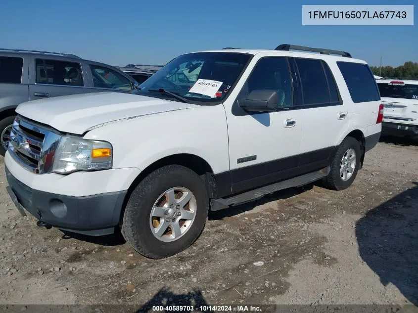 2007 Ford Expedition Xlt VIN: 1FMFU16507LA67743 Lot: 40589703